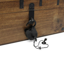 Pirate Treasure Chest Flat Lid with Lock and Skeleton Keys - Large