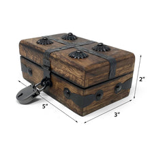 Pirate Treasure Chest Flat Lid with Lock and Skeleton Keys - X-Small