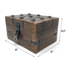 Pirate Treasure Chest Flat Lid with Lock and Skeleton Keys - Small
