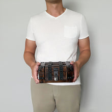 Deluxe Flat Lid Treasure Chest with Leather Straps