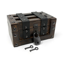 Deluxe Flat Lid Treasure Chest with Leather Straps