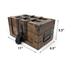 Deluxe Flat Lid Treasure Chest with Leather Straps