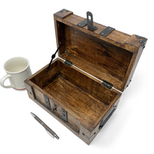 Deluxe Flat Lid Treasure Chest with Leather Straps