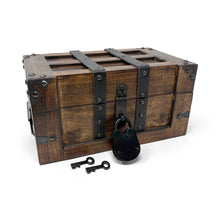 Deluxe Flat Lid Treasure Chest with Leather Straps