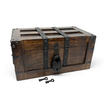 Deluxe Flat Lid Treasure Chest with Leather Straps