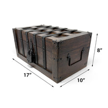 Deluxe Flat Lid Treasure Chest with Leather Straps