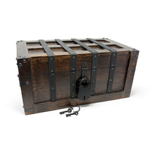 Deluxe Flat Lid Treasure Chest with Leather Straps