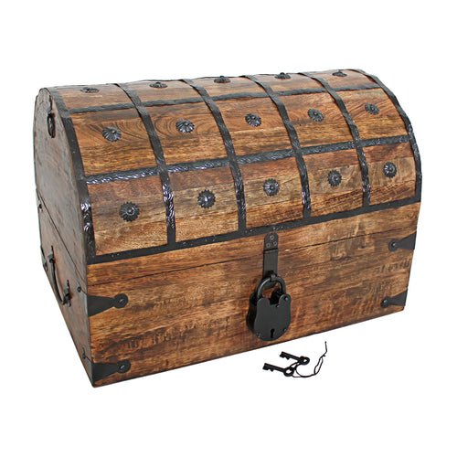 Pirate Treasure Chest with Lock and Skeleton Key - XX-Large