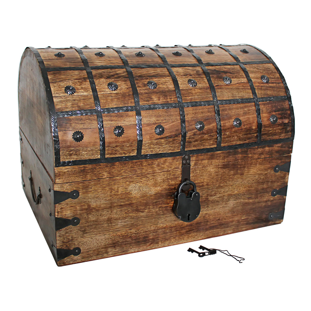 Pirate Treasure Chest with Lock and Skeleton Key - XXX-Large – Nautical ...