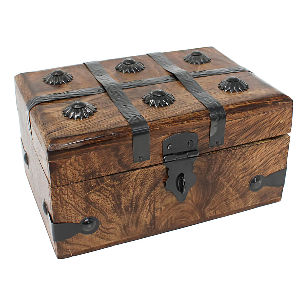 Keepsake Treasure Chest Box with Flat Lid - Medium