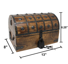 Pirate Treasure Chest with Lock and Skeleton Key - Large