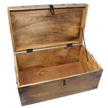 Pirate Treasure Chest Flat Lid with Lock and Skeleton Keys - X-Large