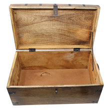 Pirate Treasure Chest Flat Lid with Lock and Skeleton Keys - X-Large